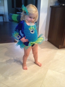 I tried her Halloween costume on and prayed she wouldn't pee in the 2 minutes it was on!