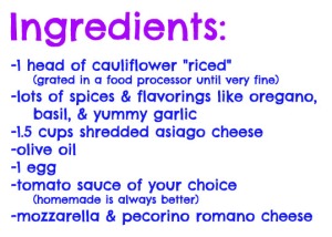Cauliflower Pizza Crust Ingredients